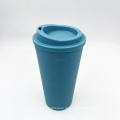 Doppelwand PP Reisebecher 16oz 500 ml Plastikbecher wiederverwendbarer Kaffeetasse mit Deckel